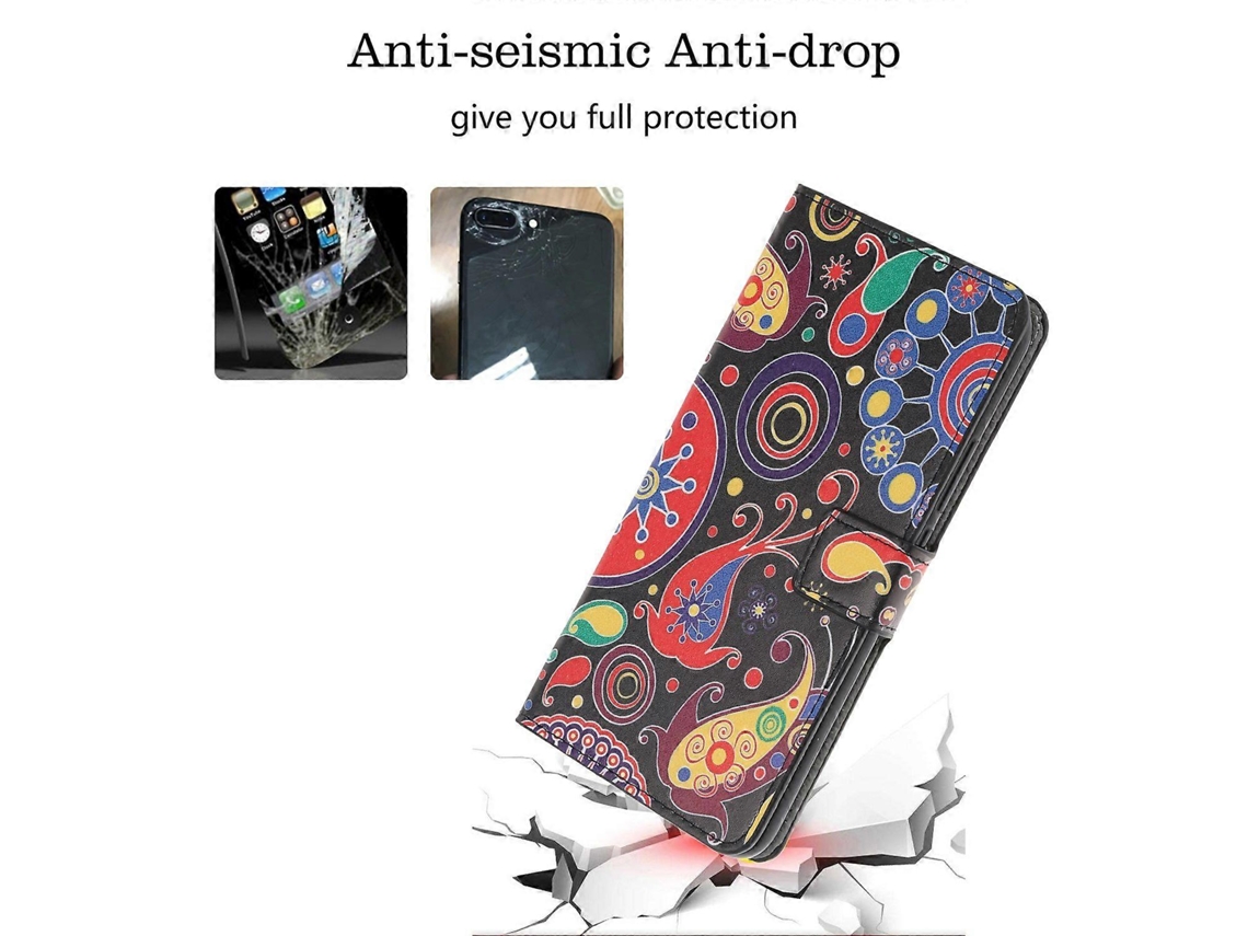 Capa Tipo Carteira De Couro Com Estampa De Padrão Para Iphone 11 De 6,1 Polegadas (2019)