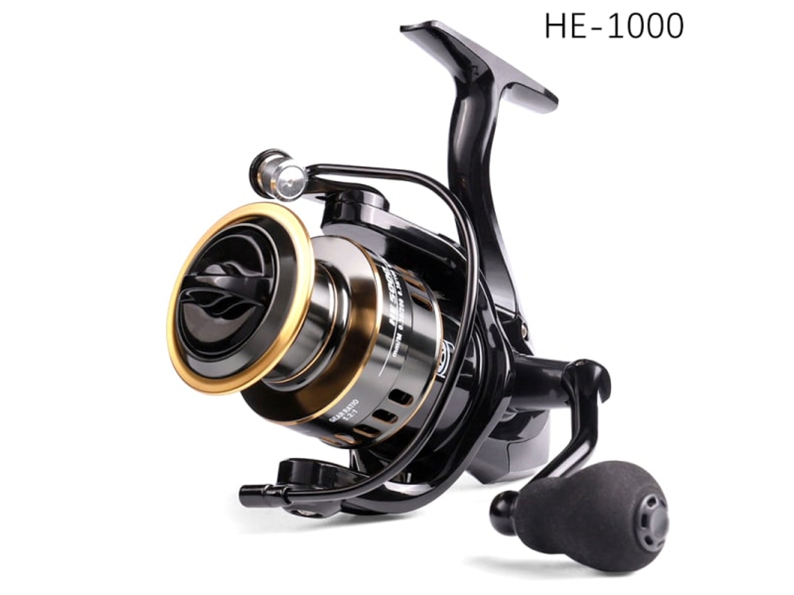 Vara de Pescar Molinete de Metal Preto He1000 Slowmoose