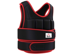 Colete Treino 20kg Alças Duplas Oxford Areia Preto Vermelho VELTRIX