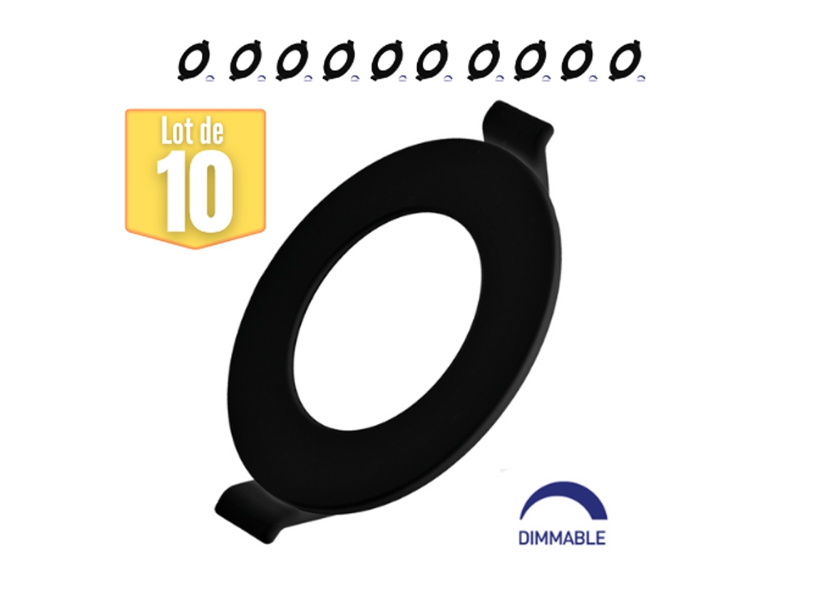Lote de 10 Leds Dimmables 6W 6500K 470Lm Black Ip40 BRAYTRON