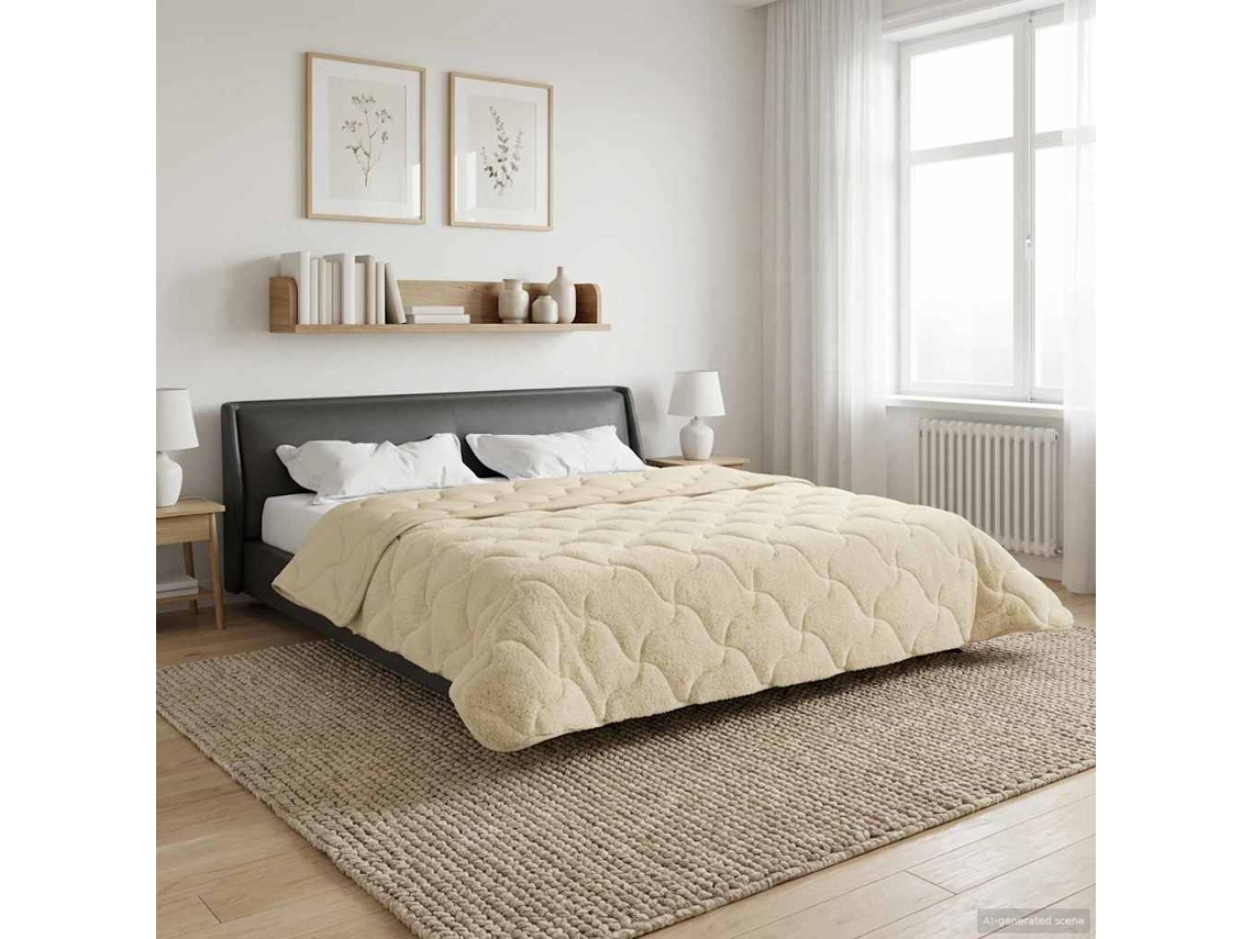 Vidaxl Duvet De Ano Inteiro Colchonete Creme 200 X 200 Cm