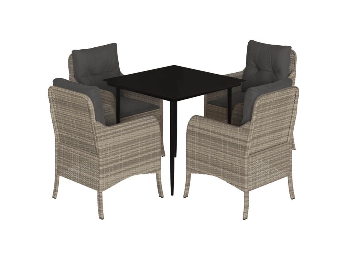 Garden Dining Set, Garden Dining Sets Vidaxl Cinzeto Rattan / Vime (80 Cm Table Length)