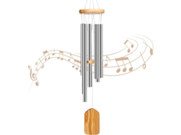 Campanas De Viento Exteriores Con 6 Tubos De Aluminio Y Madera Para Jardín Decoración Y Regalo