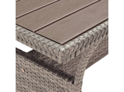 Mesa De Jardim 120x70x66 Cm Vime Pe Cinzento