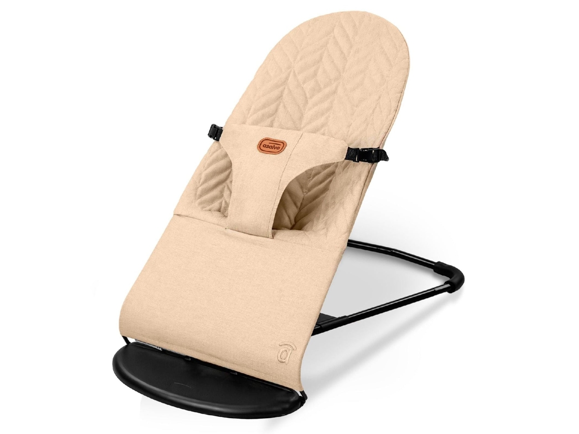 Espreguiçadeira Asalvo Paradise 2 Em 1 - Balouço E Cadeirinha, Barra De Brinquedos, Até 9 Kg - Bege