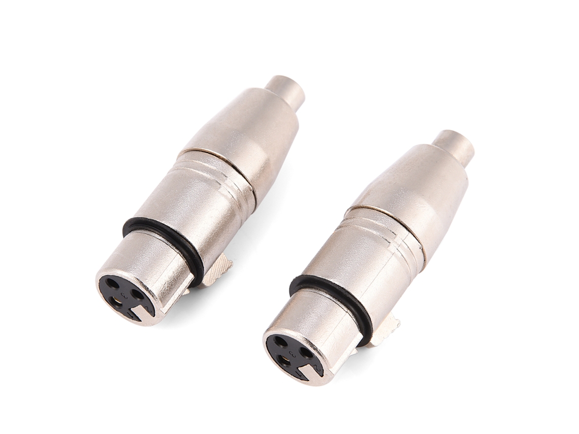 Adaptador Xlr Fêmea 3 Pinos Para Rca Fêmea Conexão Áudio