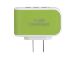 Carregador 3usb Colorido Candy Padrão Europeu e Americano Colorido com Luz 5v 3.1a (padrão Americano Verde) EOOCOO (3 Portas Usb Saída 5v 3.1a)