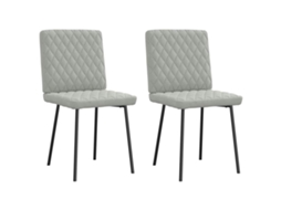 Vidaxl Cadeiras De Jantar 2 Pcs Veludo Cinzento-claro
