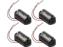 Luz de placa de matrícula 12-24V, fácil instalação, 4 LEDs
