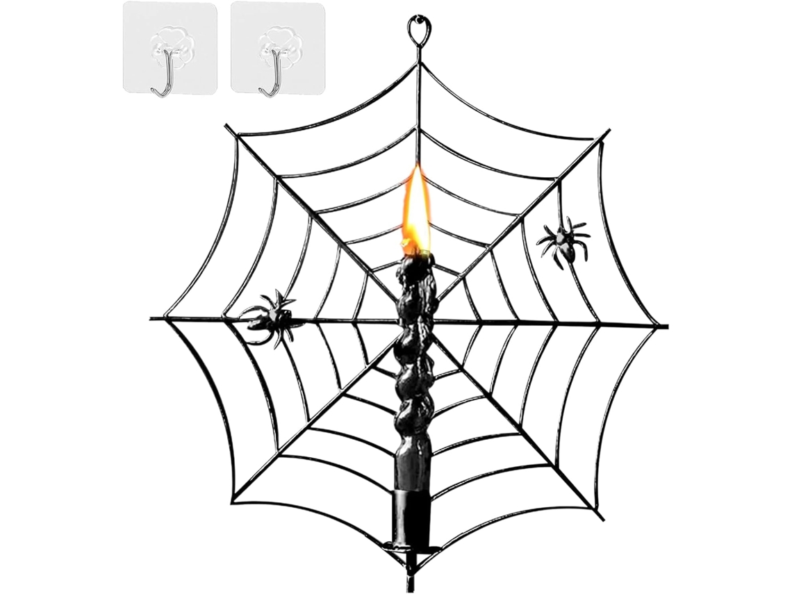 Castiçal Estilo Gótico Retrô Em Formato De Teia De Aranha |