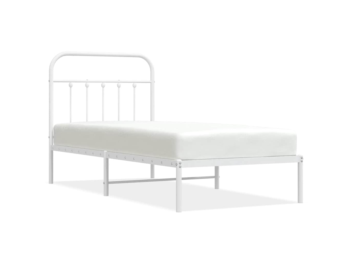 Bed Frame, Bed Frames Vidaxl Branco Aço (90 X 190 Cm)