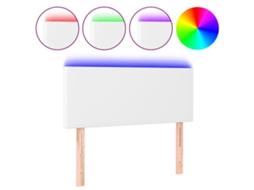 Led Headboard, Led Headboards Vidaxl Branco Couro Artificial (100 X 5 X 78/88 Cm)
