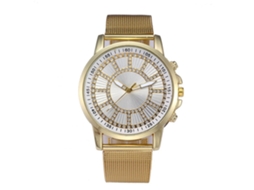 Reloj De Cuarzo Unisex Con Cinturón De Aleación Y Piedras Strass Para Hombres Y Mujeres