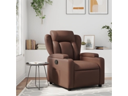 Vidaxl Poltrona Reclinável Couro Artificial Castanho