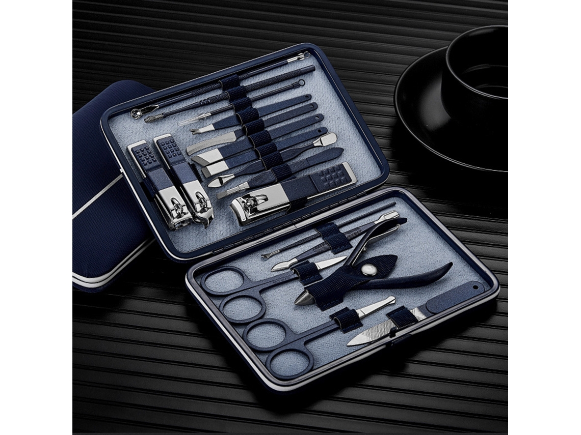 Kit De Manicura E Pedicura Profesional 18 Piezas De Acero Inoxidable Com Estojo Para Cuidado De Unhas, Viagem, Mulher E Homem