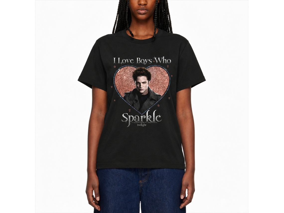 Rockinstone Twilight Movie Love The Sparkle Black Adult T-shirt Size:s