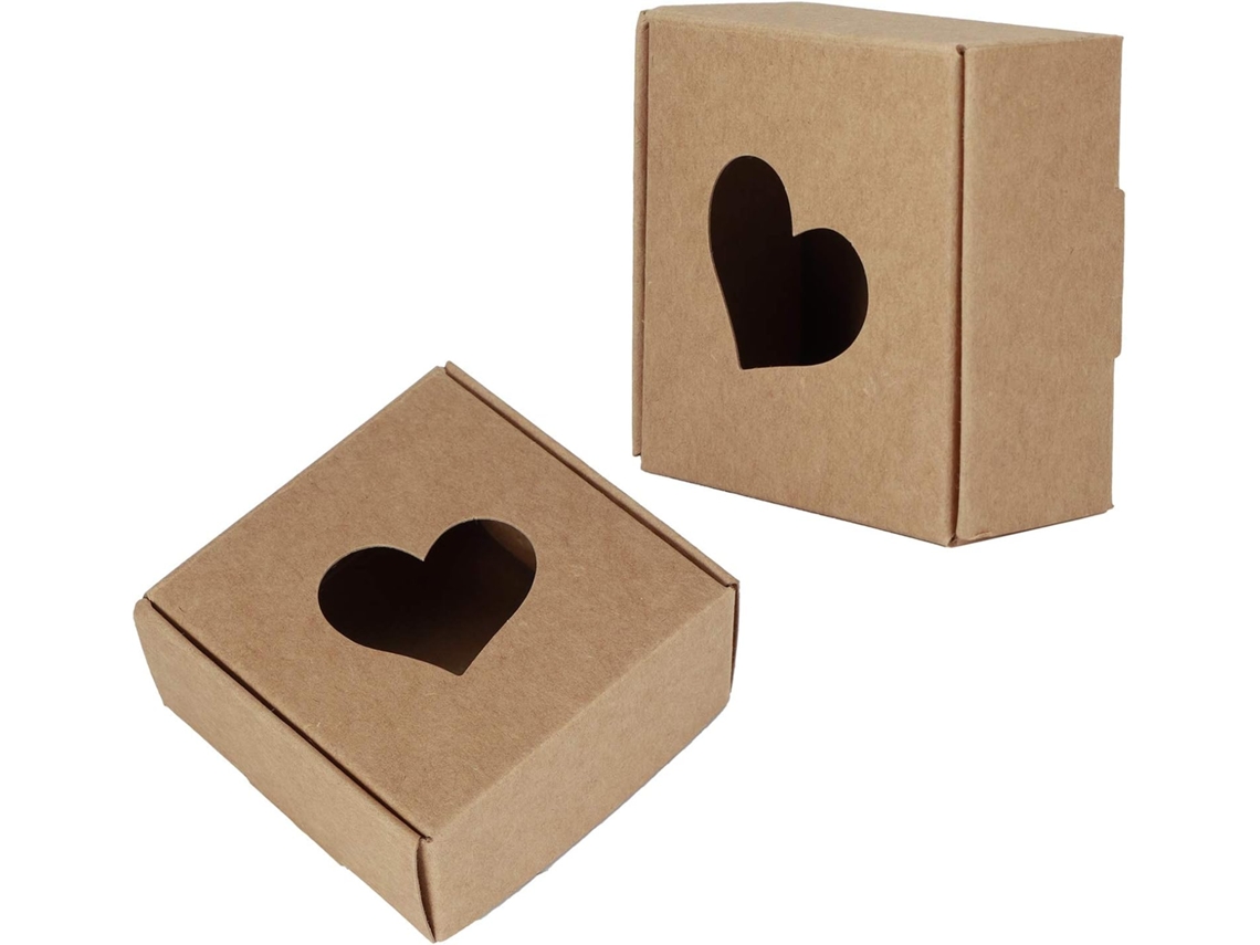 Conjunto De 50 Caixas Papel Kraft Hilitand, Embalagens De Papelão Marrom Para Doces, Chocolates E Bolos, 6, 6x 6, 6x 3cm