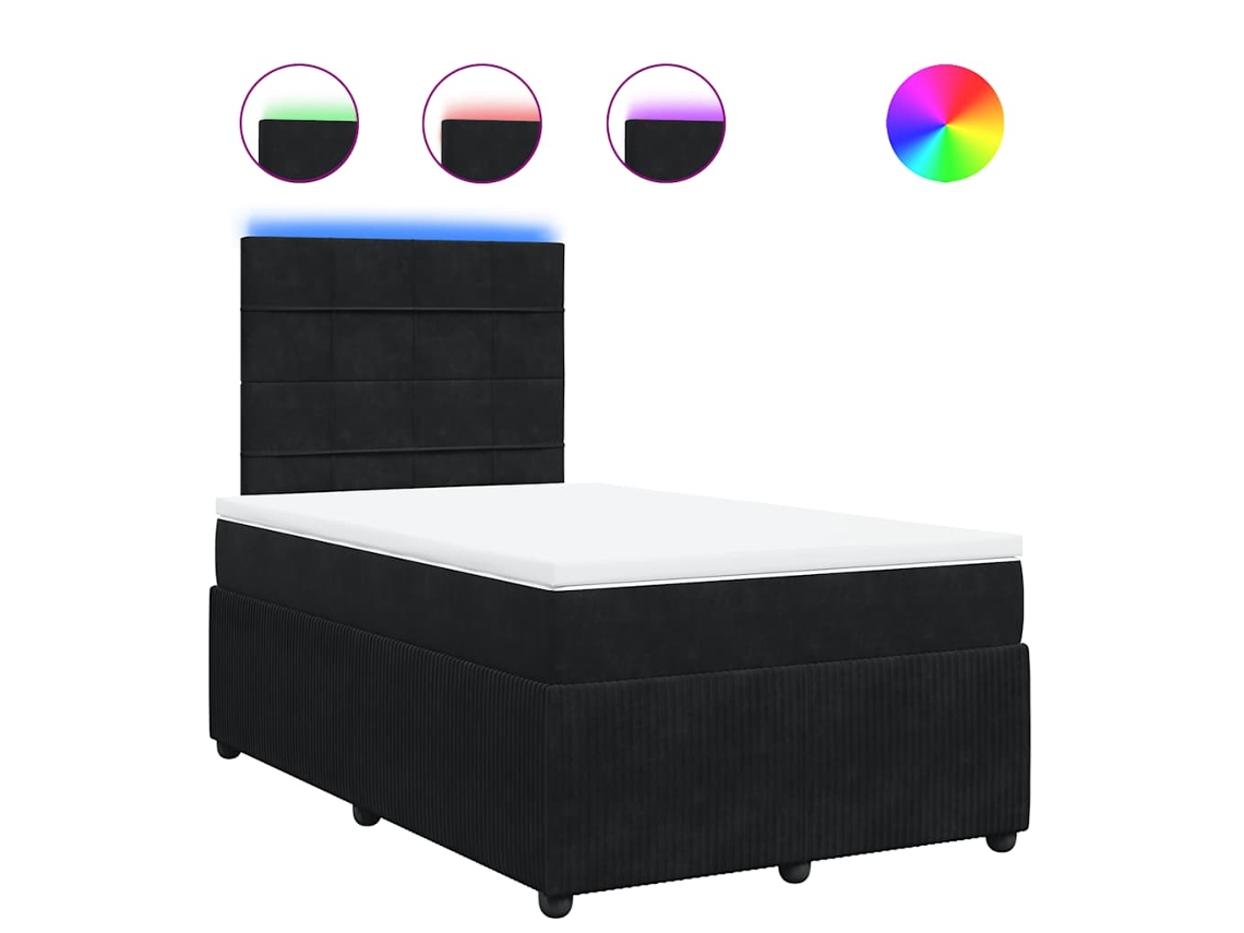Cama Boxspring com Colchão 120x190 Cm Veludo Preto MAISON EXCLUSIVE