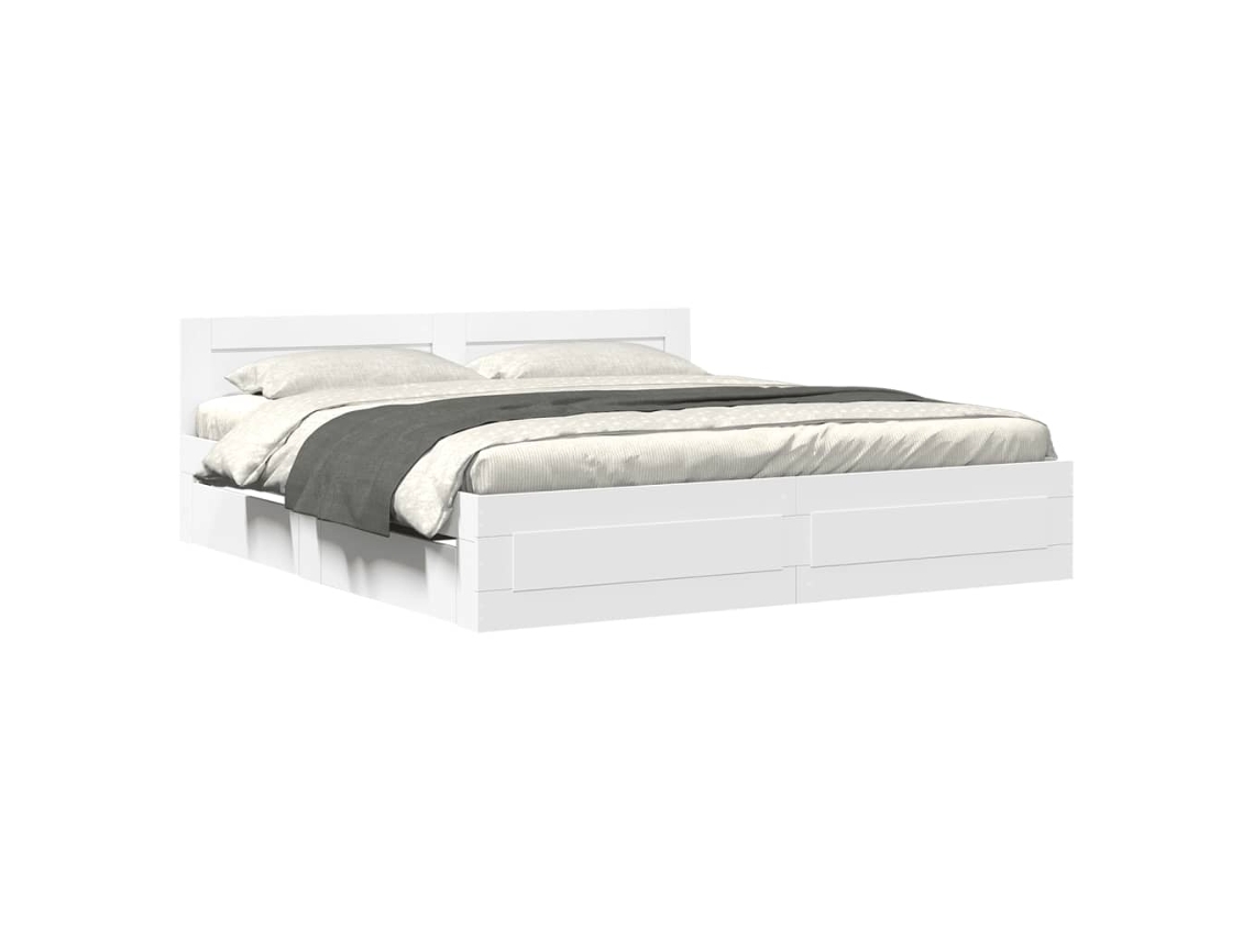 Estrutura de Cama com Cabeceira Sem Colchão Branco MAISON EXCLUSIVE 180x200 cm