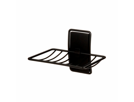 Saboneteira Command Preto Mate Metal Plástico Mate 3 Peças