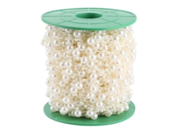Cordão de Pérolas Imitadas Abs Branco Bege Diy Decoração Casamento Artesanato Material 60m | S/MARCA