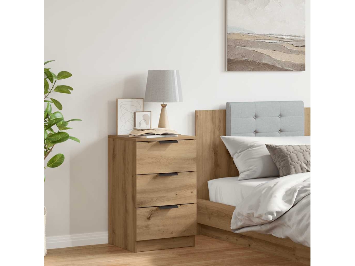 Vidaxl Mesa Cabeceira 40x36x65 Cm Derivados Madeira Carvalho Artisiano