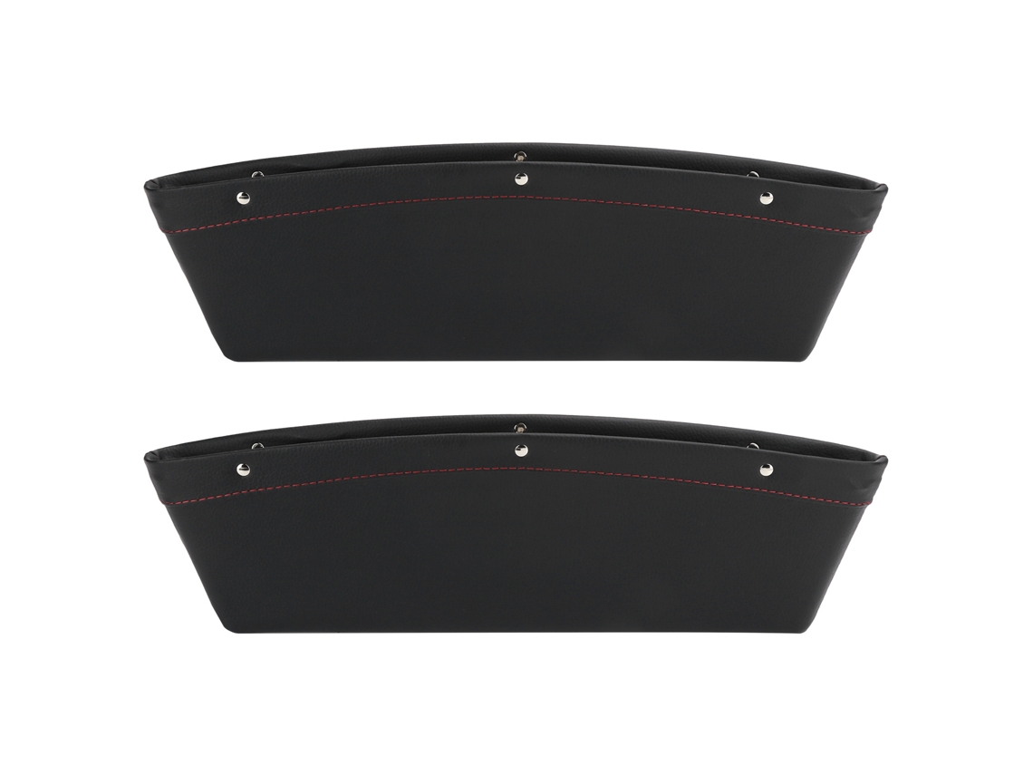 2 Peças Organizador de Bilhetes para Bolsas de Armazenamento de Assento de Carro com Bolsas Laterais para Telefone Dinheiro Cartões Chaves Preto