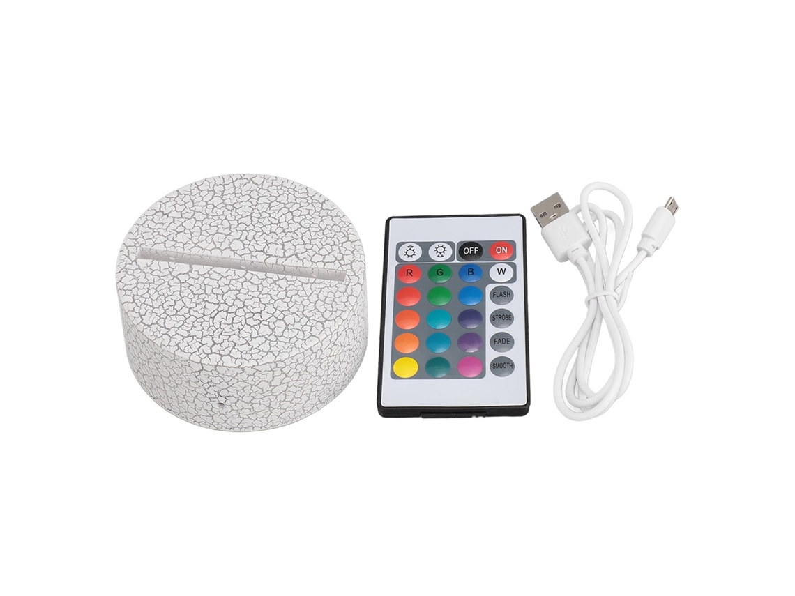 Base De Lâmpada Led Noturna Com Luzes Coloridas E Controle Remoto