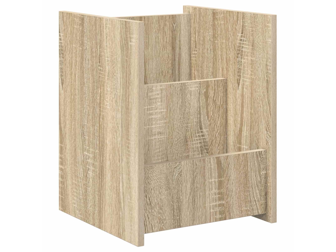 Conjunto 1 Suporte Moderno Para Revistas Vidaxl Castanho Derivados De Madeira (35 X 35 X 45 Cm)