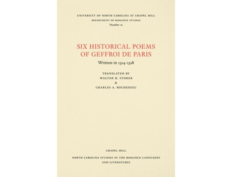 Livro Six Historical Poems Of Geffroi De Paris De Geffroi De Paris (inglês)