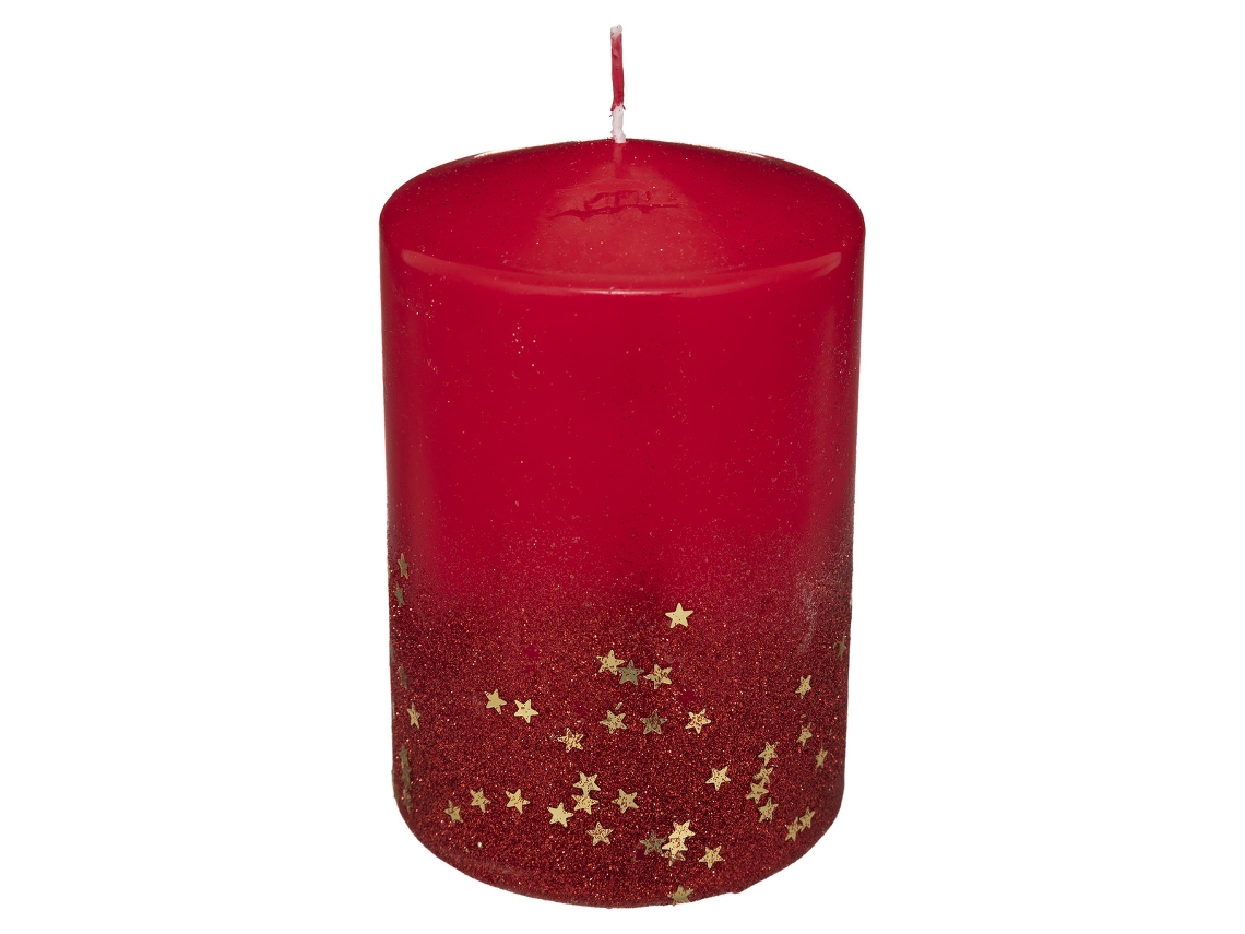 Vela Glitter Vermelha 15 x 10 FEERIC LIGHTS & CHRISTMAS