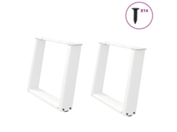 Vidaxl Pés Para Mesa De Centro Em Formato De U, 2 Peças, Branco, 70x (42-43) Cm, Aço
