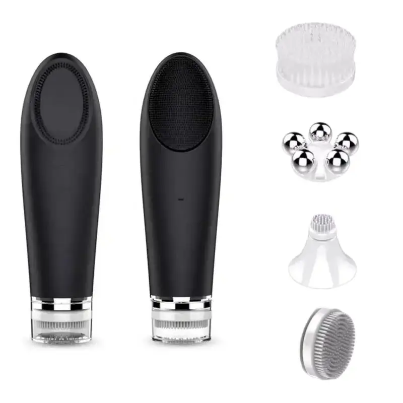 Escova De Limpeza Facial À Prova D'água (preta), Massageador Facial, Escova De Limpeza Facial Elétrica