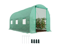 Estufa Tipo Túnel 400x200x200cm com Portas Enroláveis e 6 Janelas Cobertura PE 140 G/m² BTFORUS