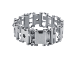 Pulseira multifuncional 29 em 1 em aço inoxidável, ferramenta portátil estilo punk (branca)