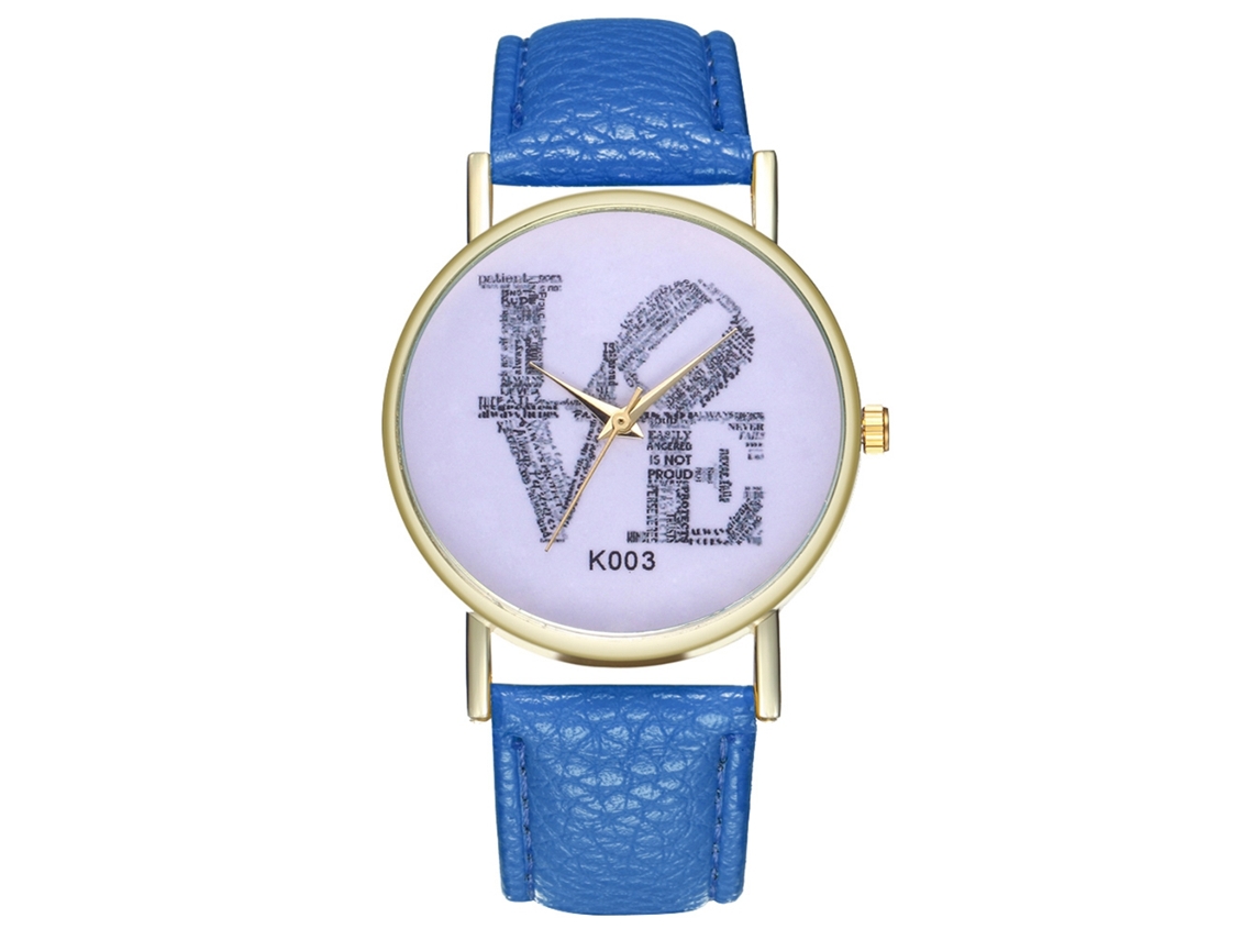 Reloj De Pareja Moda Novedad Quartz Correa De Cuero Unisex Azul