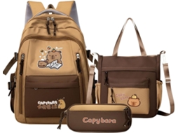 Mochila Capivara | Mochila Capivara De Desenho Animado Para Escola | Acessórios De Estudo Gokoco
