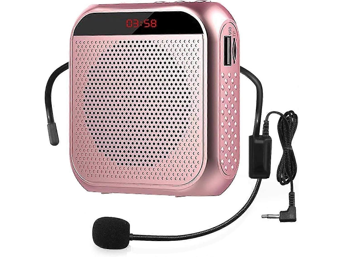 Amplificador De Voz Portátil Com Microfone Com Fio, Fones De Ouvido E Alto Falante Recarregável /yy Olysi Shop (ouro Rosa)