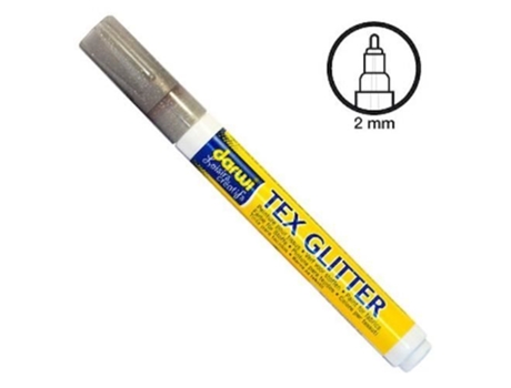 Marcador de tinta para tecido - Prata brilhante - Darwi - Indelével - Fino - Opaco