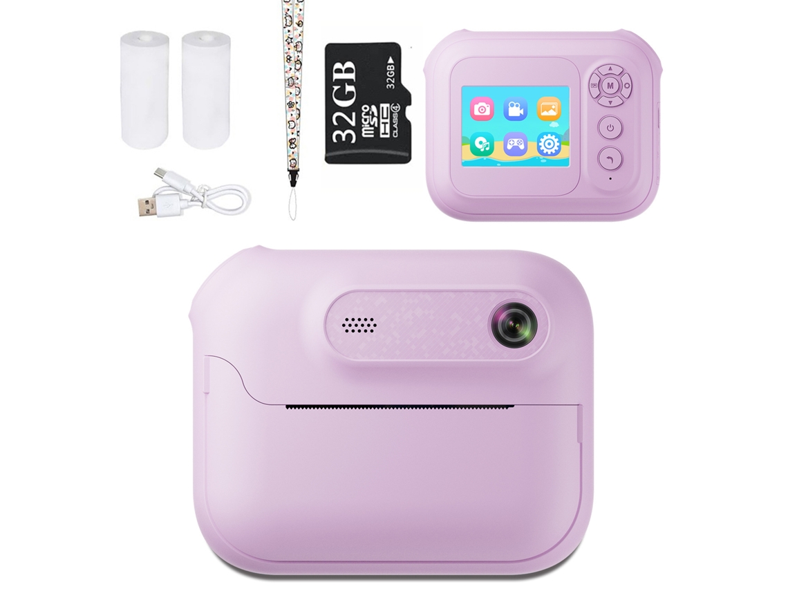 Câmera Instantânea 1080p para Crianças, Inclui um Cartão de Memória de 32 Gb . CZHHMART (roxo)