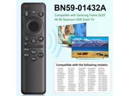 Comando Remoto Solar de Voz Samsung BN59 01432A Preto, Compatível com Smart TV QLED 4K 8K | YANYXR