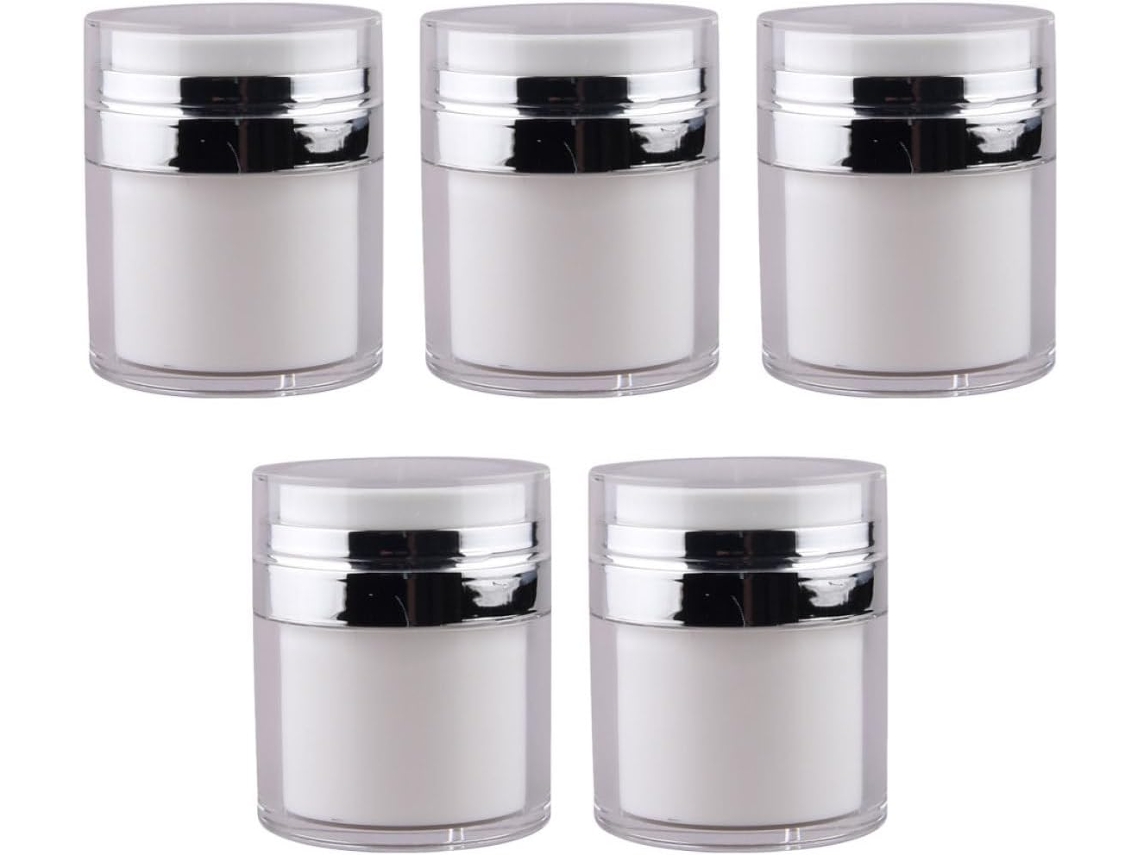 Conjunto De 5 Frascos De Plástico Vazios Com Bomba Airless, Ideais