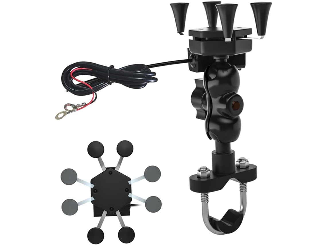 Suporte Para Celular Para Motocicleta Elétrica, Carregador À Prova De Choque E À Prova D'água, Compatível Com Guidão.
