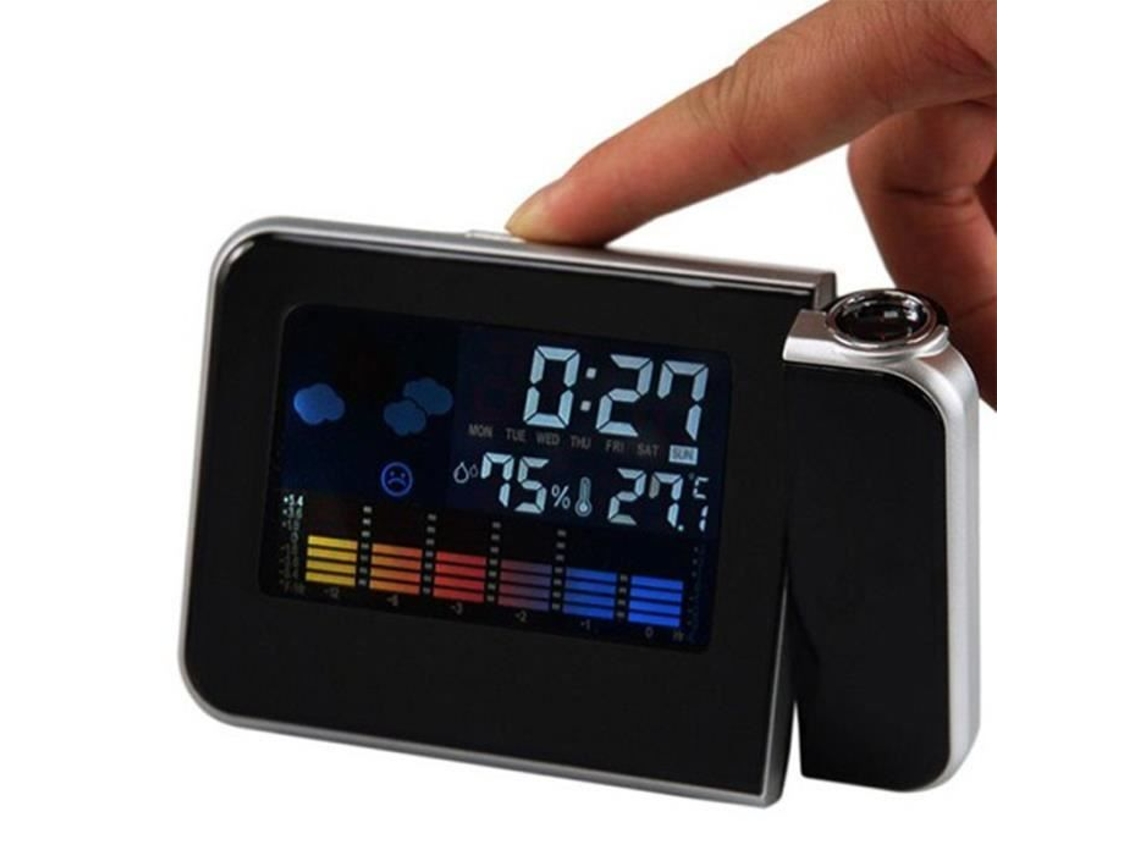 Despertador com projetor digital - Mostrar calendário Rádio FM - Preto S/MARCA
