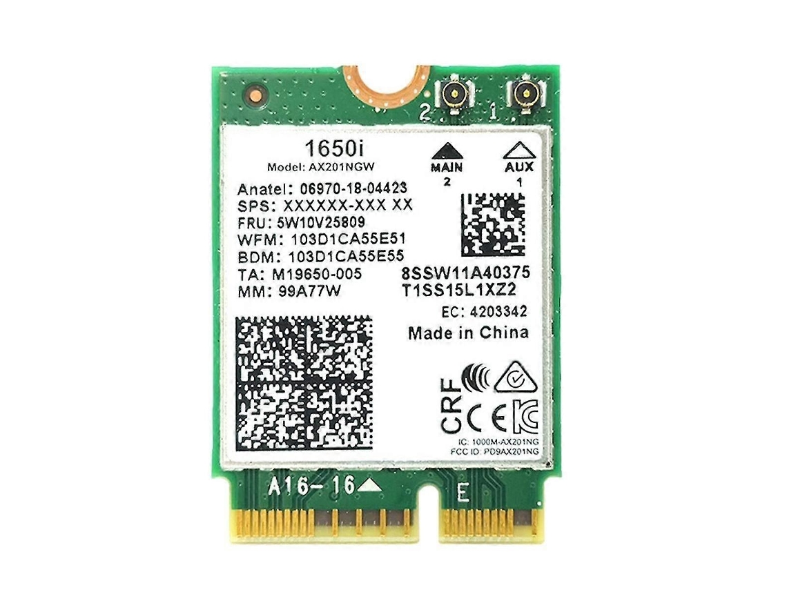 Lurelia Placa Wi-fi Ax201ngw Wi-fi 6 3000 Mbps Dual Band 2,4/5 Ghz Bluetooth 5.1