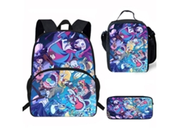 Conjunto De Três Peças De Mochila Infantil Com Motivos De Circo: Mochila Escolar Com Alças, Lancheira Térmica E Estojo, Padrão 14