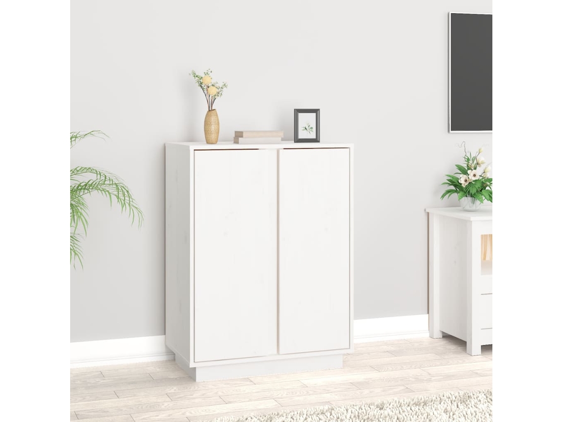 Aparador 60x35x80 cm Madera Maciza de Pino Blanco