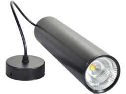 Luminária De Teto Tubular Moderna, 10w, Luz Quente, 75mm De Diâmetro, Preta, Ajustável.