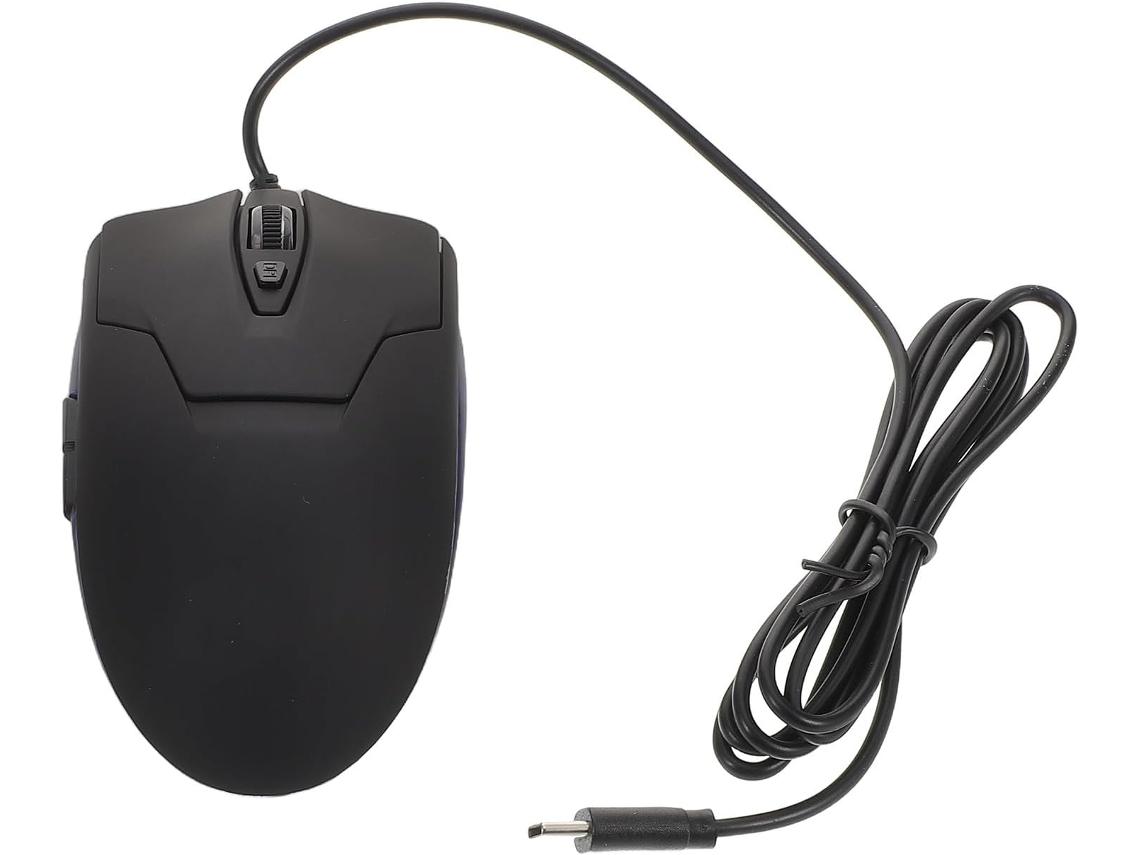 Mouse Para Jogos Com Fio Para Computador Com Cabo Tipo C E Cliques Silenciosos.