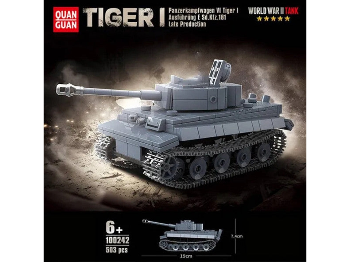 Modelo de rompecabezas Tiger-i Mod-100242 (503 piezas), bloques de construcción de tanque militar Tiger I 503, modelo de rompecabezas Tiger-i Mod-100242